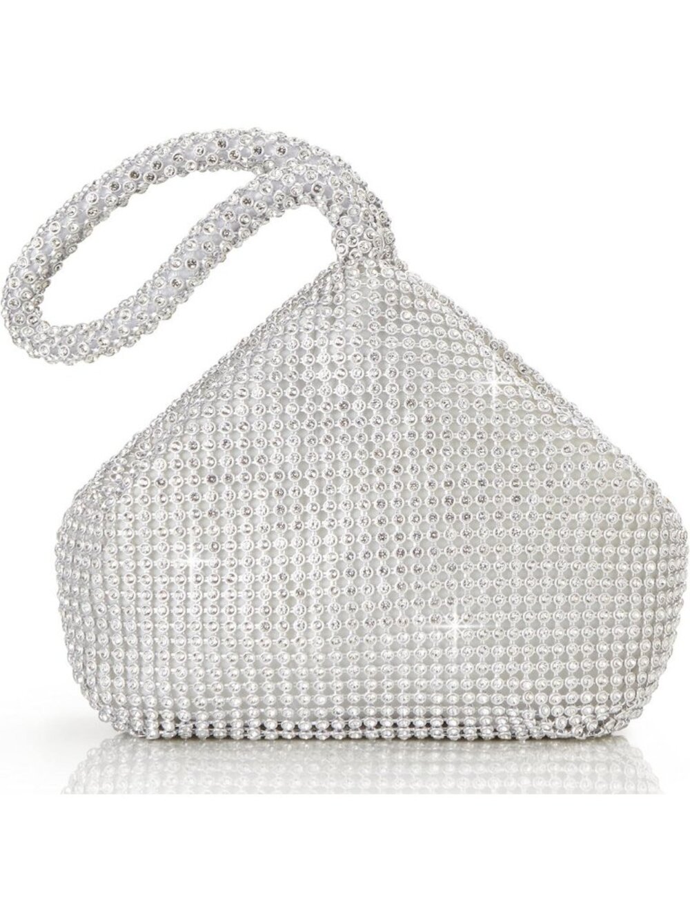 Sparkly Rhinestone Clutch Bag | Triangle Glitter Evening Purse for Parties